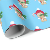 かわいい冬のテディベアキャンディーケーンクリスマス ラッピングペーパー (ロールコーナー)