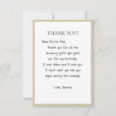 かわいい冬のテディベア柄 サンキューカード (正面)