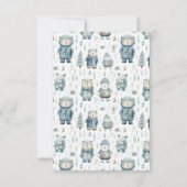 かわいい冬のテディベア柄 サンキューカード (裏面)