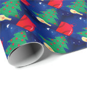 かわいい冬のテニスイラストレーションクリスマスギフトWra ラッピングペーパー (ロールコーナー)
