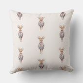 かわいい冬のテーマパステルカラーシカ名前をカスタムする クッション (裏面)