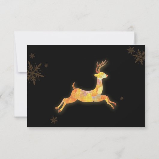 かわいい冬のトナカイ結婚式RSVP 出欠カード (裏面)