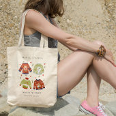 かわいい冬のハートリーフィージュセーターブライダルシャワー トートバッグ