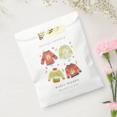 かわいい冬のハートリーフィージュセーターブライダルシャワー フェイバーバッグ (封をした状態)