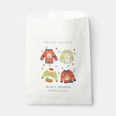 かわいい冬のハートリーフィージュセーターブライダルシャワー フェイバーバッグ (正面)