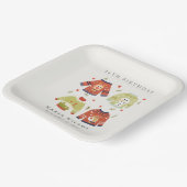 かわいい冬のハート醜いセーター任意の年齢誕生日 ペーパープレート (傾斜あり)