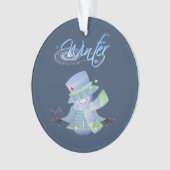 かわいい冬のブルース オーナメント (正面)