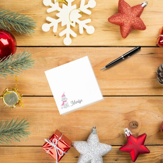 かわいい冬のプーかわいらしルとピンクの名前 ポストイット