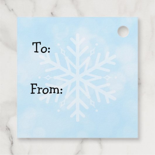 かわいい冬のペンギンと雪片 フェイバータグ (裏面)