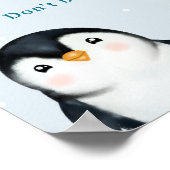 かわいい冬のペンギンのイグルー歓迎ベビーシャワー ポスター (角)