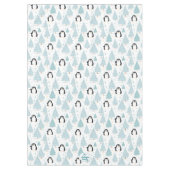 かわいい冬のペンギンのクリスマスブルー テーブルクロス (正面)