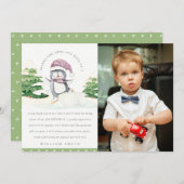 かわいい冬のペンギンの子供たちの写真 あらゆる年齢の誕生日 サンキューカード (正面/裏面)