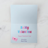 かわいい冬のペンギンの孫娘のバレンタイン シーズンカード (内部)