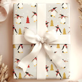 かわいい冬のペンギンクリスマス ラッピングペーパー