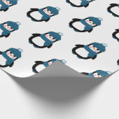 かわいい冬のペンギンパターン包装紙 ラッピングペーパー (角)