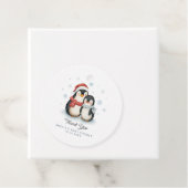 かわいい冬のペンギン家族クリスマスベビーシャワー フェイバータグ (インサイチュ)