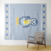 かわいい冬のペンギン赤ちゃんシャワーパーティー背景 タペストリー (インサイチュ(横))