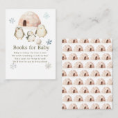 かわいい冬のペンギン赤ちゃんシャワーベビー エンクロージャーカード (正面/裏面)