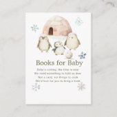 かわいい冬のペンギン赤ちゃんシャワーベビー エンクロージャーカード (正面)