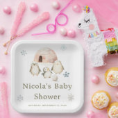 かわいい冬のペンギン赤ちゃんシャワー ペーパープレート (パーティー)