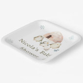 かわいい冬のペンギン赤ちゃんシャワー ペーパープレート (傾斜あり)