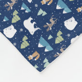かわいい冬のホッキョクグマのクリスマス フリースブランケット (角)