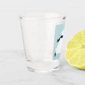 かわいい冬のホッキョクグマアート ショットグラス (左)