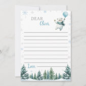 かわいい冬のホッキョクグマ誕生日タイムカプセルカード サンキューカード (正面)