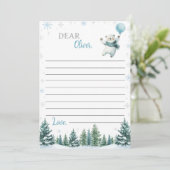 かわいい冬のホッキョクグマ誕生日タイムカプセルカード サンキューカード (スタンド正面)