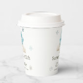 かわいい冬のホッキョクグマ誕生日パーティー 紙コップ (左)