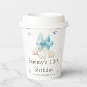 かわいい冬のホッキョクグマ誕生日パーティー 紙コップ (裏面)