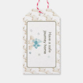 かわいい冬のホッキョクグマ赤ちゃんシャワー ギフトタグ (裏面)