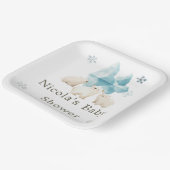 かわいい冬のホッキョクグマ赤ちゃんシャワー ペーパープレート (傾斜あり)