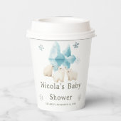 かわいい冬のホッキョクグマ赤ちゃんシャワー 紙コップ (裏面)