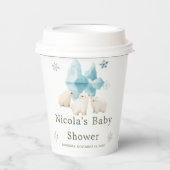 かわいい冬のホッキョクグマ赤ちゃんシャワー 紙コップ (正面)