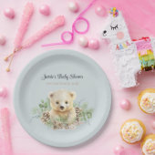 かわいい冬のホッキョクグマ青い少年の赤ちゃんシャワー ペーパープレート (パーティー)
