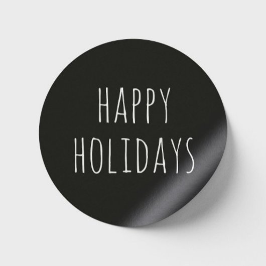 かわいい冬のホリデー | ブラック ミニマリスト クリスマス ラウンドシール