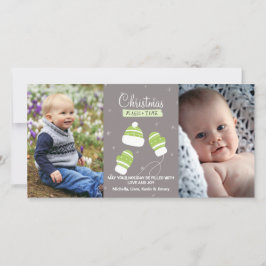 かわいい冬のミッテンスカスタムフォトクリスマス魔法 シーズンカード