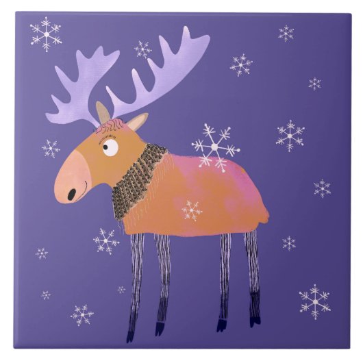 かわいい冬のムースセラミックキッチンタイル タイル (正面)