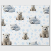 かわいい冬のラッピング紙 ラッピングペーパー (フラット)