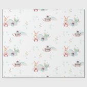 かわいい冬のワンダーランド森林動物 ラッピングペーパー (フラット)