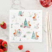 かわいい冬のワンダーランド雪だるま森林動物 (インサイチュ)