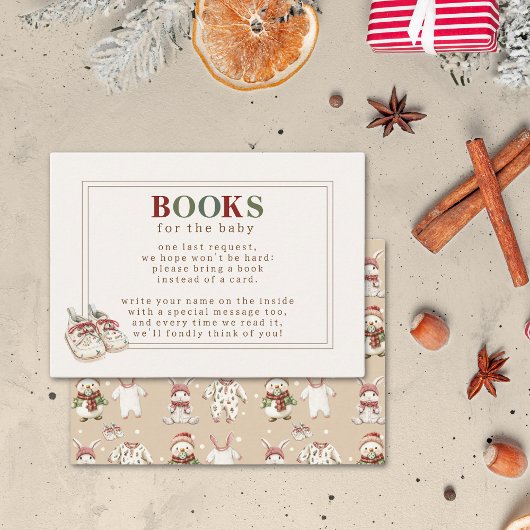 かわいい冬の休日ベビーシャワー予約リクエスト エンクロージャーカード