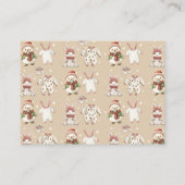 かわいい冬の休日ベビーシャワー予約リクエスト エンクロージャーカード (裏面)