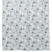 かわいい冬の休日ポーラーベアークリスマス シャワーカーテン (正面)