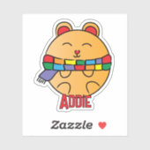 かわいい冬の動物の漫画パーソナライズされたハムスター シール (シート)