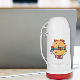 かわいい冬の動物の漫画パーソナライズされたハムスター シール