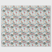 かわいい冬の動物クリスマスツリーおもしろい子供 ラッピングペーパー (フラット)