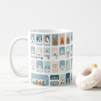 かわいい冬の動物クリスマスマグカップ コーヒーマグカップ