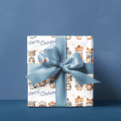 かわいい冬の動物ファラメリークリスマス ラッピングペーパー